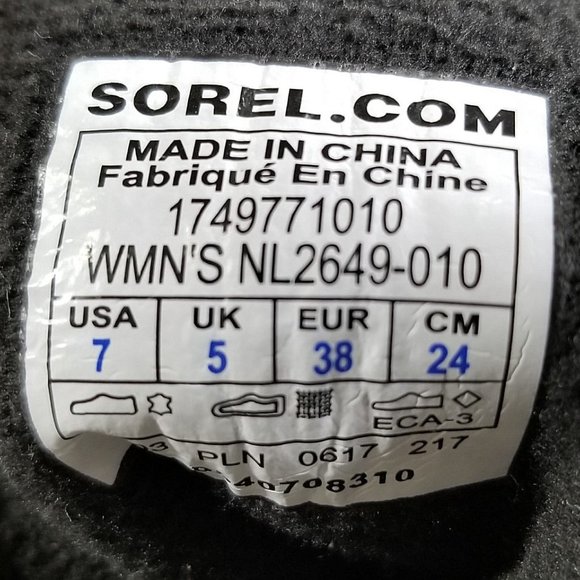 Sorel Caribou Slim Waterproof Boot, Black Leather & Rubber, Womens Size 7 / 38 - Picture 10 of 11